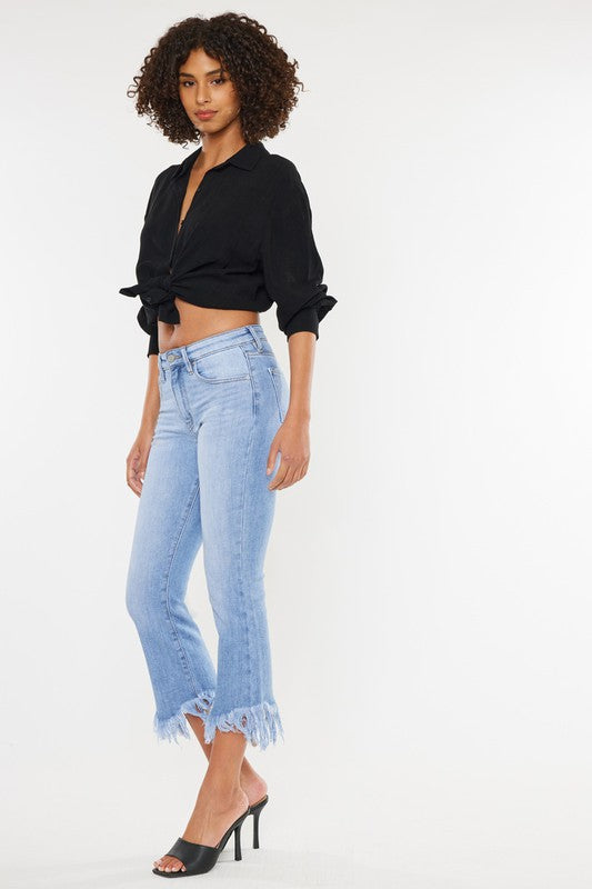 Kan Can HIGH RISE CROP BOOTCUT DENIM