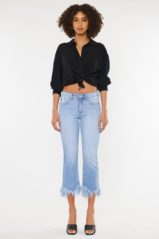 Kan Can HIGH RISE CROP BOOTCUT DENIM
