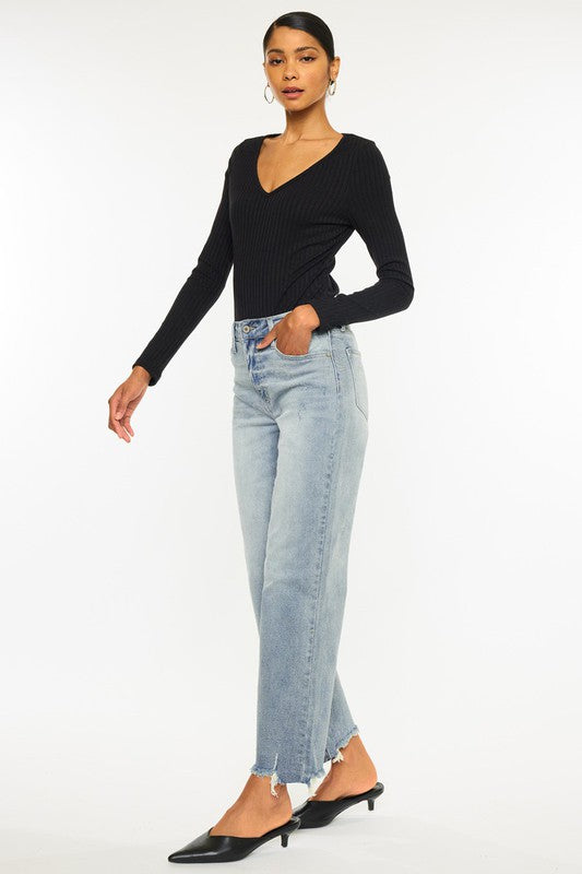 Kan Can- High Rise Slim Wide Leg