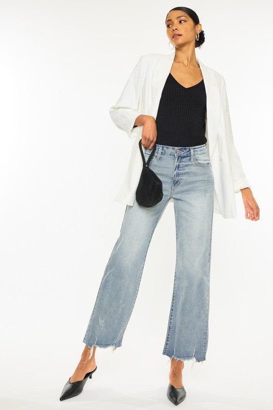 Kan Can- High Rise Slim Wide Leg