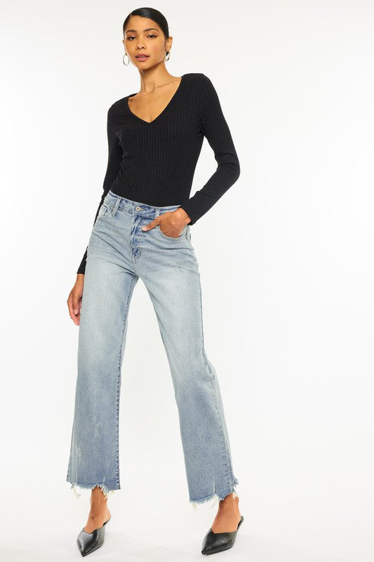 Kan Can- High Rise Slim Wide Leg