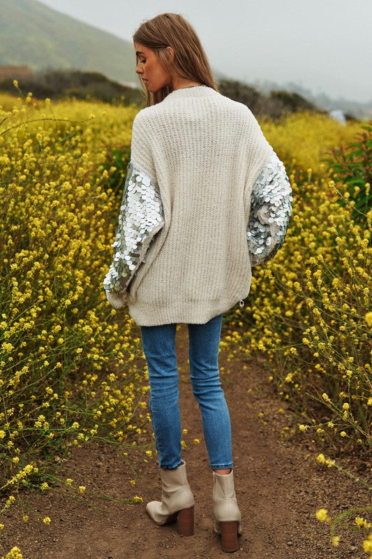 Sequin Sleeve Sweater {knit tunic}