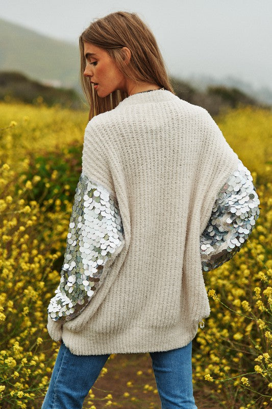 Sequin Sleeve Sweater {knit tunic}