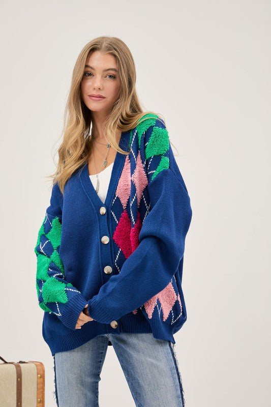 Argyle Loose Fit {knit cardigan}